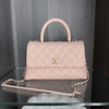 CHANEL 21A Rose Clair Caviar Coco Handle LGHW