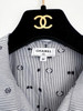 CHANEL 24P CC Camélia Cotton Blouse Top 36