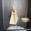HERMES Mini Kelly II Ostrich Vanille GHW B