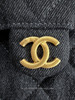 CHANEL Small 25 Black Washed Denim GHW