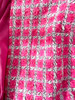 CHANEL 14S Runway Pink Tweed Belted Jacket Lace Trim