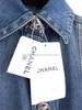 CHANEL 24P Denim Jacket CC Heart Pockets 34 *New