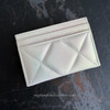 CHANEL Iridescent White Calfskin CC Card Holder