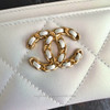CHANEL Iridescent White Calfskin CC Card Holder