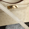 HERMES Mini Kelly II Ostrich Vanille GHW B