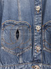 CHANEL 24P Denim Jacket CC Heart Pockets 36