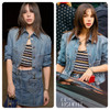 CHANEL 24P Denim Jacket CC Heart Pockets 36