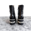 CHANEL Lace Up Combat Boots 36 Black/ White *New