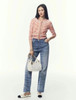 CHANEL 25P Pearl Print Jeans 38 Lt Blue
