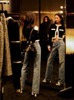 CHANEL 25P Pearl Print Jeans 38 Lt Blue