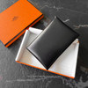 HERMES Calvi Card Holder Box Calf Noir