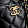 CHANEL 24K Small Tote Black Lambskin Gold Hw