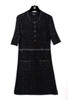 CHANEL 17A Paris-Cosmopolite Knit Dress Lion Buttons 34