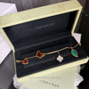 VAN CLEEF & ARPELS Lucky Alhambra Bracelet Tiger's Eye/ Carnelian/ Malachite/ MOP/ YG