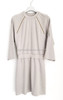 HERMES Wide Sleeved Cotton Dress 36 Beige Silice
