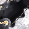 CHANEL Small 25 Black Washed Denim GHW