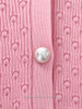CHANEL 19C Cotton Cardigan CC Pearl Buttons 36 Pink