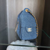 CHANEL Mini 25 Bag Blue Denim Gold Hw *New