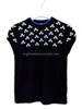 HERMES Clover Print Short Sleeve Cashmere Sweater 36
