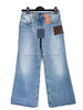 LOUIS VUITTON Wide Leg Jeans Monogram Patch 38 *New