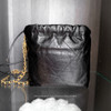 CHANEL 23S Black Calfskin Mini 22 with Pearls