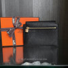 HERMES Kelly Pocket Compact Wallet Noir Chevre GHW