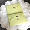 HERMES Calvi Duo Card Holder Jaune Bourgeon Chèvre