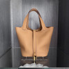 HERMES Picotin 18 Biscuit Clemence GHW W