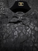 CHANEL 23A CC Leopard Print Silk Blouse with Bow 36 *New