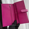 HERMES Rose Pourpre Epsom Bearn Soufflet Wallet