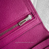 HERMES Rose Pourpre Epsom Bearn Soufflet Wallet