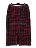 CHANEL 22A Metiers d'Art Logo Ribbon Tweed Midi Skirt 40 *New