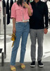 CHANEL 23P CC Logo Straight Leg Jeans 36 Blue *New