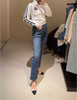 CHANEL 23P CC Logo Straight Leg Jeans 36 Blue *New