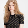 LOUIS VUITTON Monogram Jacquard Knit Top XS