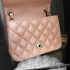 CHANEL 18S Beige Caviar Square Mini Flap Bag GHW *New