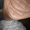 CHANEL 18S Beige Caviar Square Mini Flap Bag GHW *New
