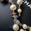 CHANEL CC Logo Pearl Long Necklace