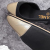 CHANEL Two Tone Slingback Heels Black/Gold 35.5 *New