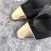 CHANEL Two Tone Slingback Heels Black/Gold 35.5 *New