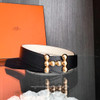 HERMES H Bubble Reversible Belt Nata/ Noir 75