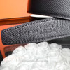 HERMES H Bubble Reversible Belt Nata/ Noir 75