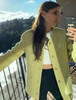 CHANEL 20K Runway Lt Green Tweed Jacket CC Buttons
