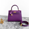 HERMES Kelly 25 Sellier Anemone Epsom GHW