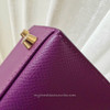 HERMES Kelly 25 Sellier Anemone Epsom GHW
