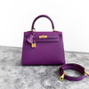HERMES Kelly 25 Sellier Anemone Epsom GHW