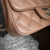 CHANEL 18S Beige Caviar Square Mini Flap Bag GHW *New