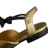 CHANEL 20A Mary Jane Bow Flat Gold/ Black 35.5 *New