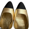 CHANEL 20A Mary Jane Bow Flat Gold/ Black 35.5 *New