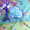 HERMES 'Dans un Jardin Anglais' by Alice Shirley Silk Twill 90 Scarf Lilac *New